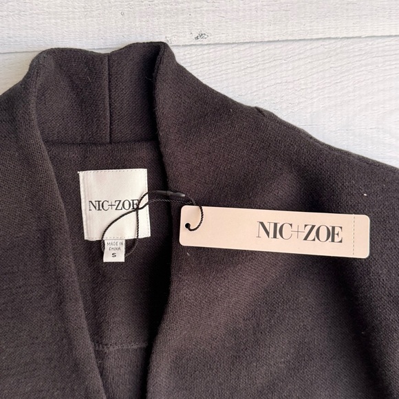 NWT Nic + Zoe Women's Black Knit Stretch Blazer Jacket S - Picture 9 of 13